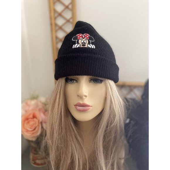 Minnie Mouse Hat Knit Beanie Disney Collection by Neff Black One Size Very Good - Picture 14 of 16